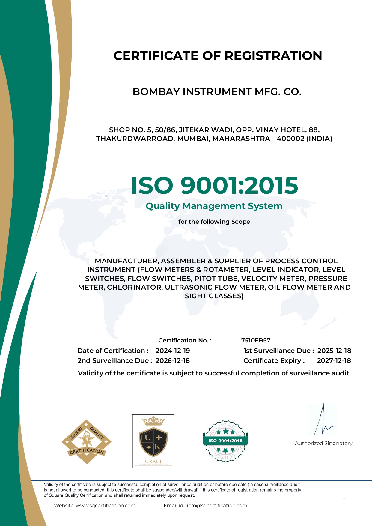 ISO CERTIFICATE